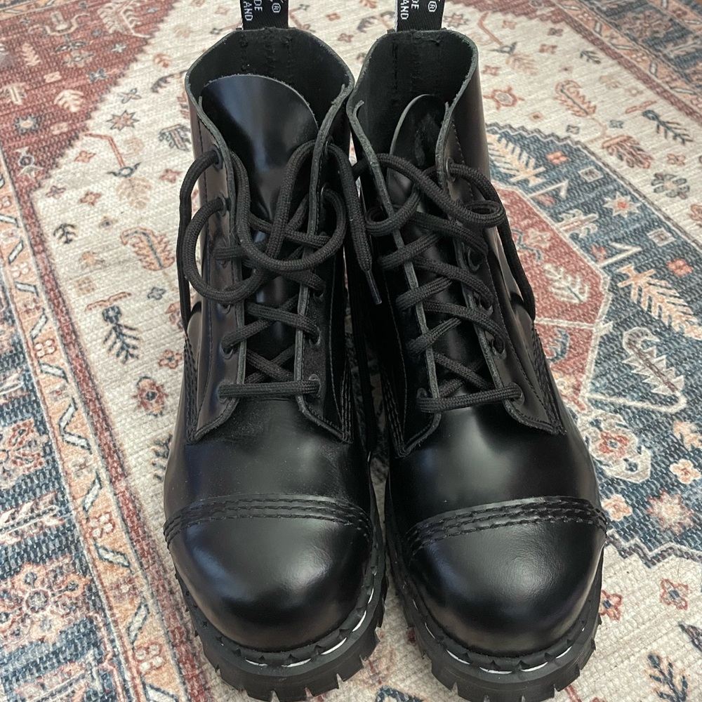 Black Steel Toes laced up Boots